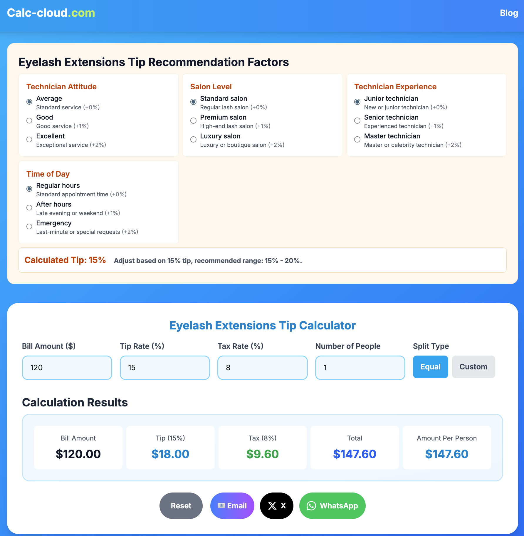 eyelash extensions tip calculator