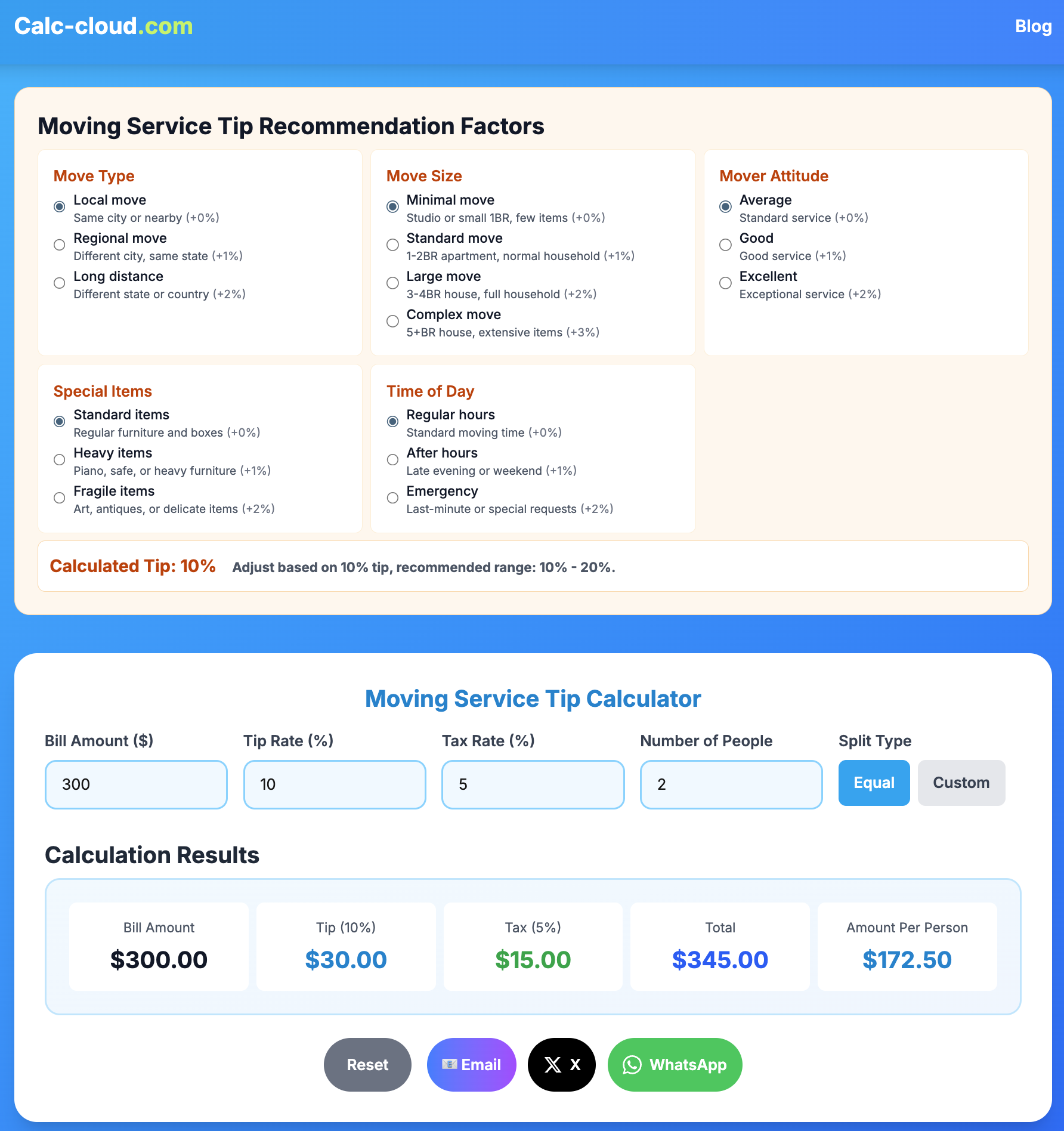moving tip calculator