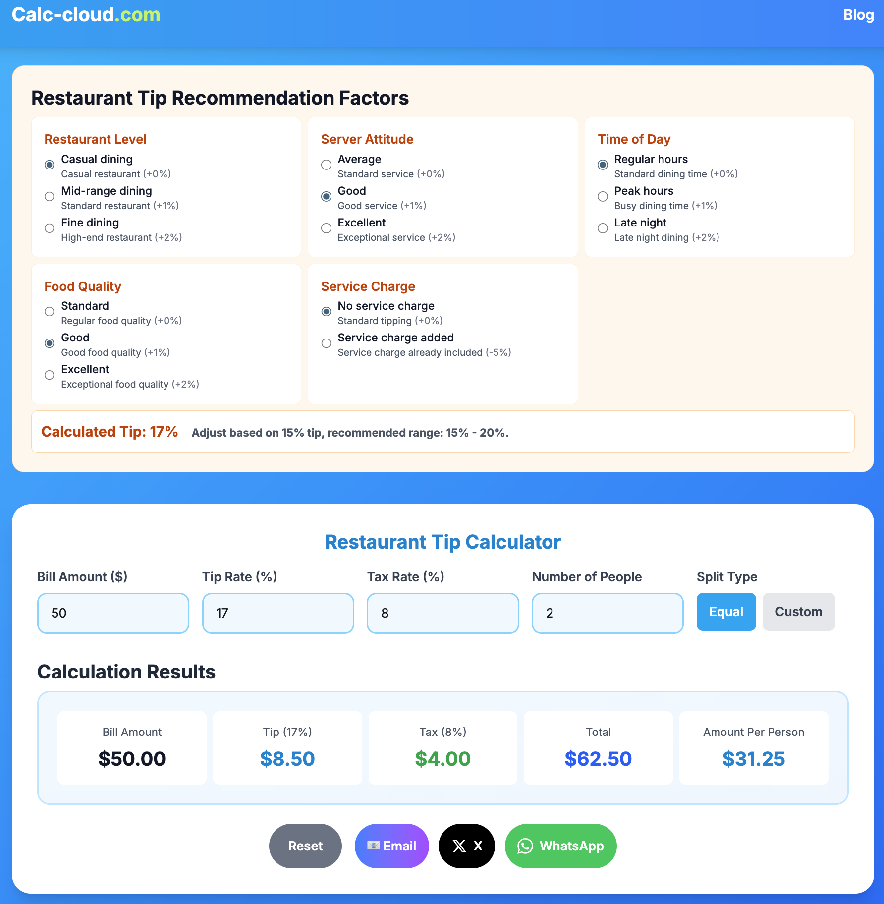 restaurant tip calculator
